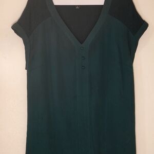 Chic Teal V-Neck Blouse